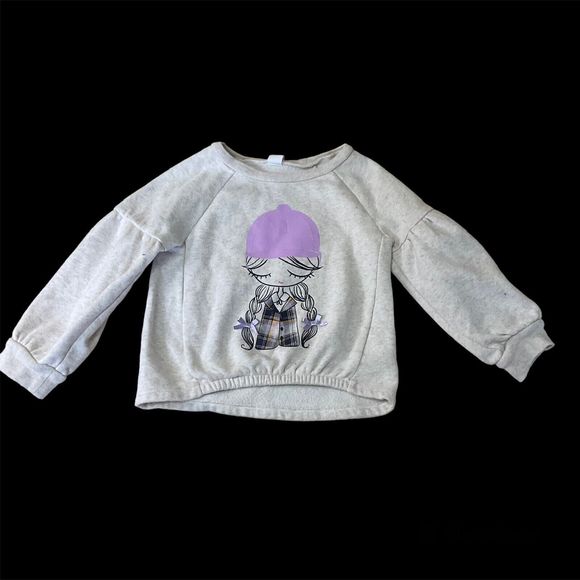 baby Gap Shop Girl Balloon Sleeve Toddler Girl Sweatshirt - Size 5 Years Cream - Picture 1 of 5